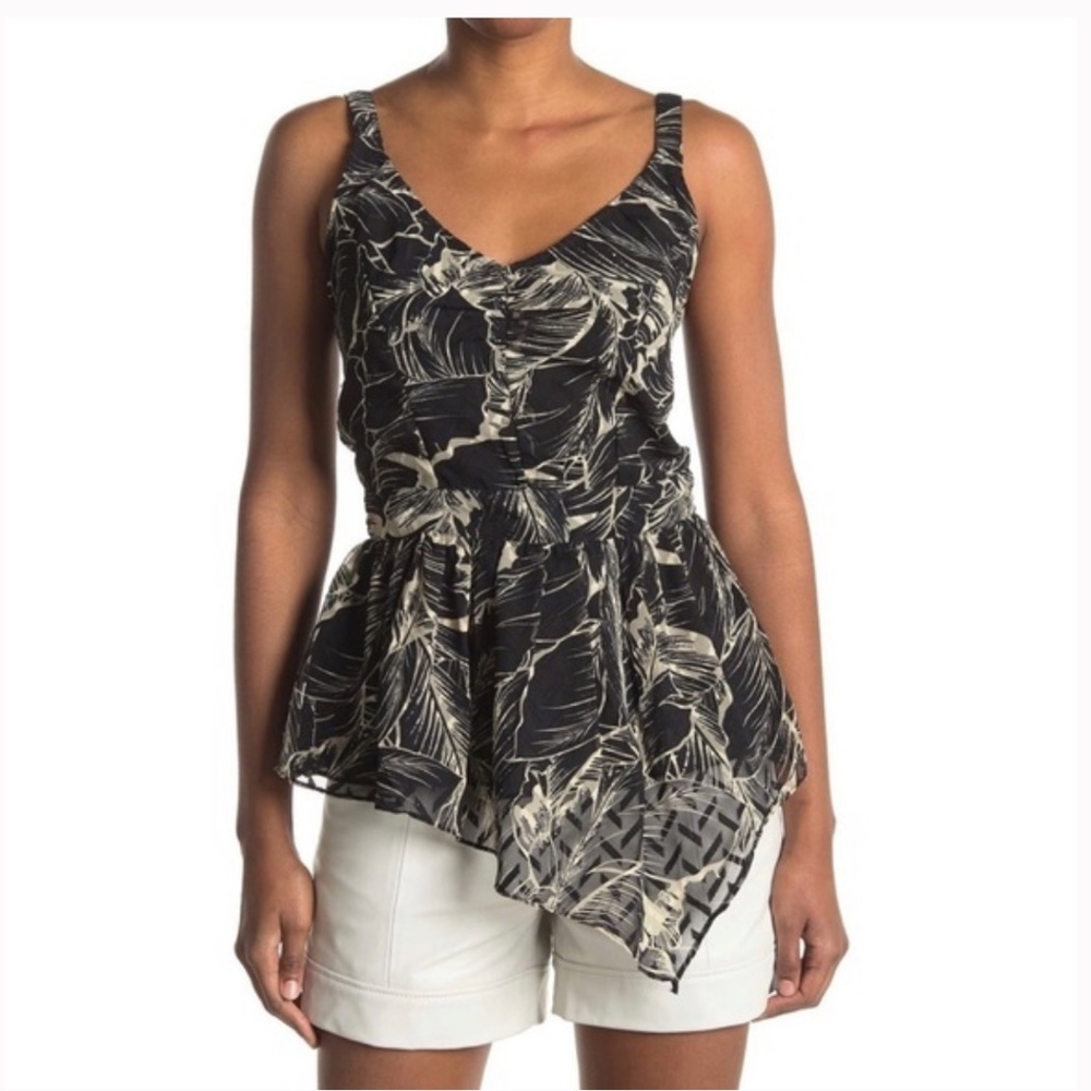 Walter Baker Paola Asymmetrical Peplum Hem Top